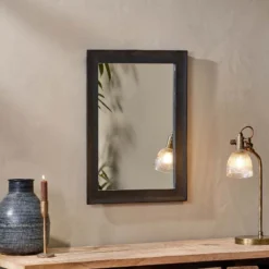 Nkuku Yadur Rectangular Mirror - Black - Small Home Accessories