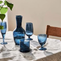 Nkuku New Arrivals Yala Glass - Indigo (Set Of 4)