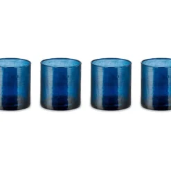 Nkuku Yala Hammered Tumbler - Indigo (Set Of 4)