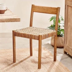Nkuku New Arrivals Yana Mango Wood & Wicker Woven Chair
