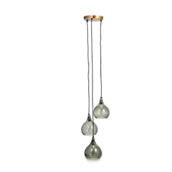 Nkuku Ziva Glass Cluster Pendant - Green Smoke Hallway & Bootroom