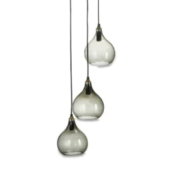 Nkuku Ziva Glass Cluster Pendant - Green Smoke Hallway & Bootroom